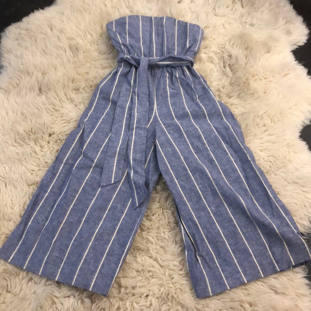 Alice + Olivia Strapless Striped Romper